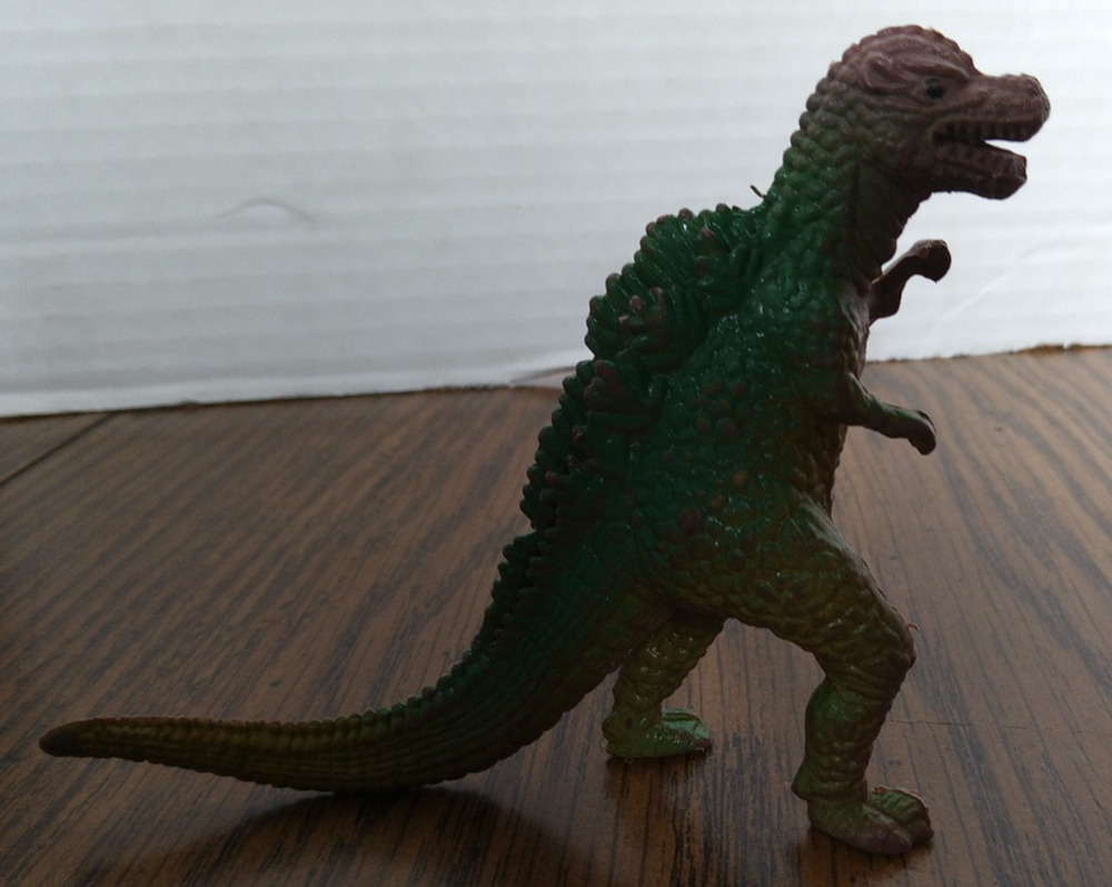 3 1/2 Inch Green And Red Plastic Dinosaur Kaiju Figure